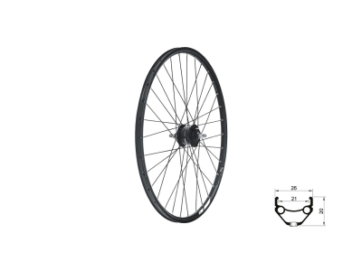 Zapletené koleso predné KLS DRAFT Dynamo DSC, 27,5", black