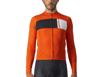 Cyklistický dres s dlhým rukávom Castelli PROLOGO 7 červeno oranžová
