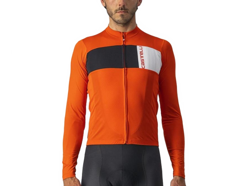 Cyklistický dres s dlhým rukávom Castelli PROLOGO 7 červeno oranžová