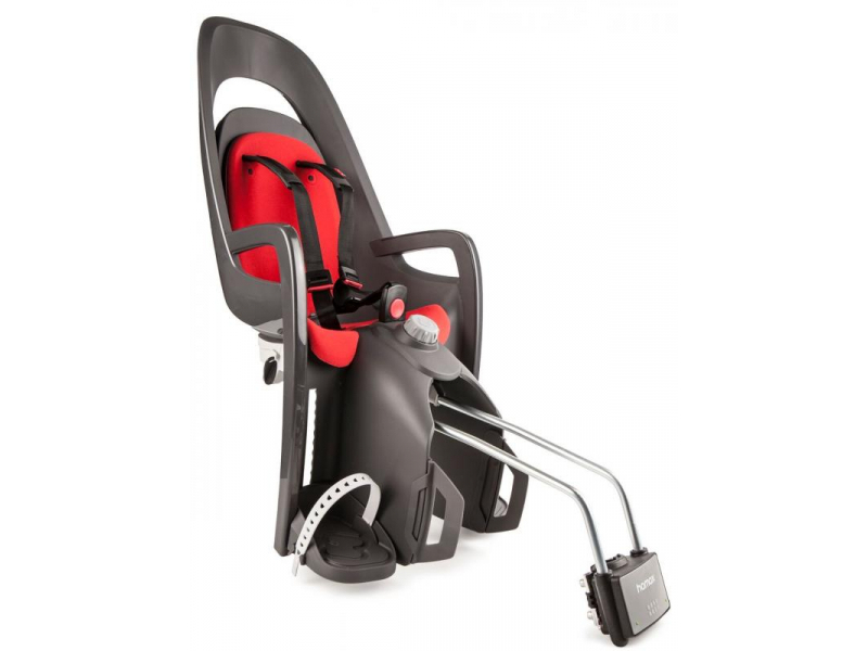 Detská cyklo sedačka s konzolou na rám HAMAX Caress šedo-červená