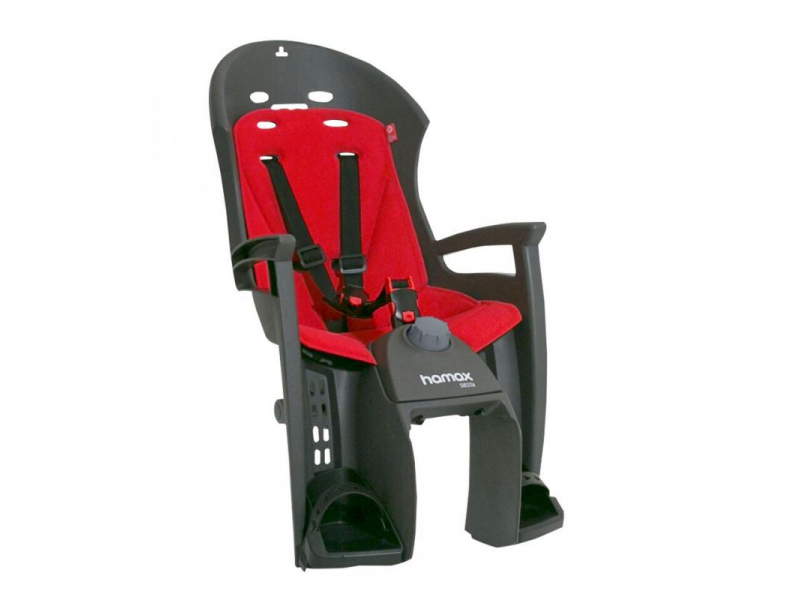 Detská sedačka HAMAX Siesta na nosič šedo-červená